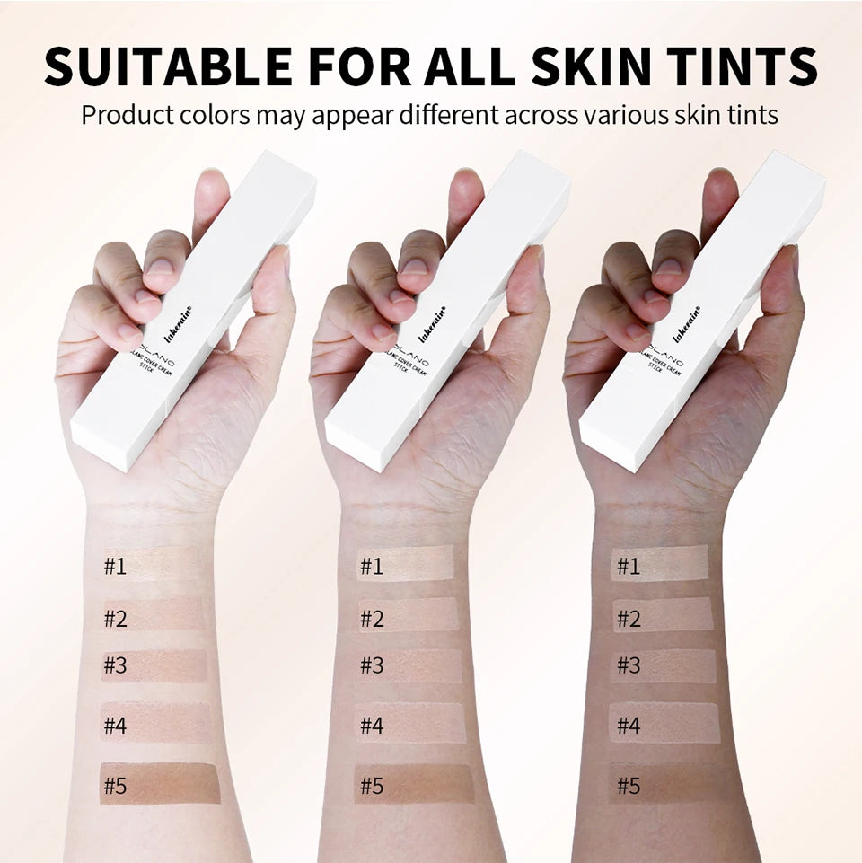 Foundation Stick Color Changing Foundation with Detachable Brush Blanc Cover Cream Stick Changing Hight Coverage Base Makeup