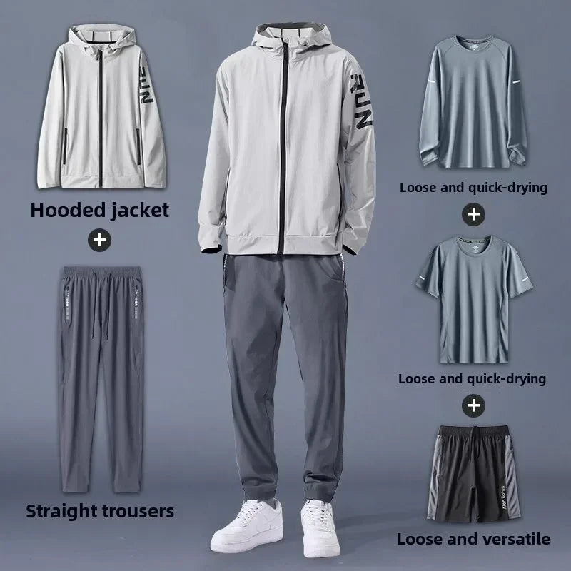 Men's Sportswear Set - Loose - Fit, Quick - Dry, Ideal for Fitness, Running, Gym & Outdoor Training