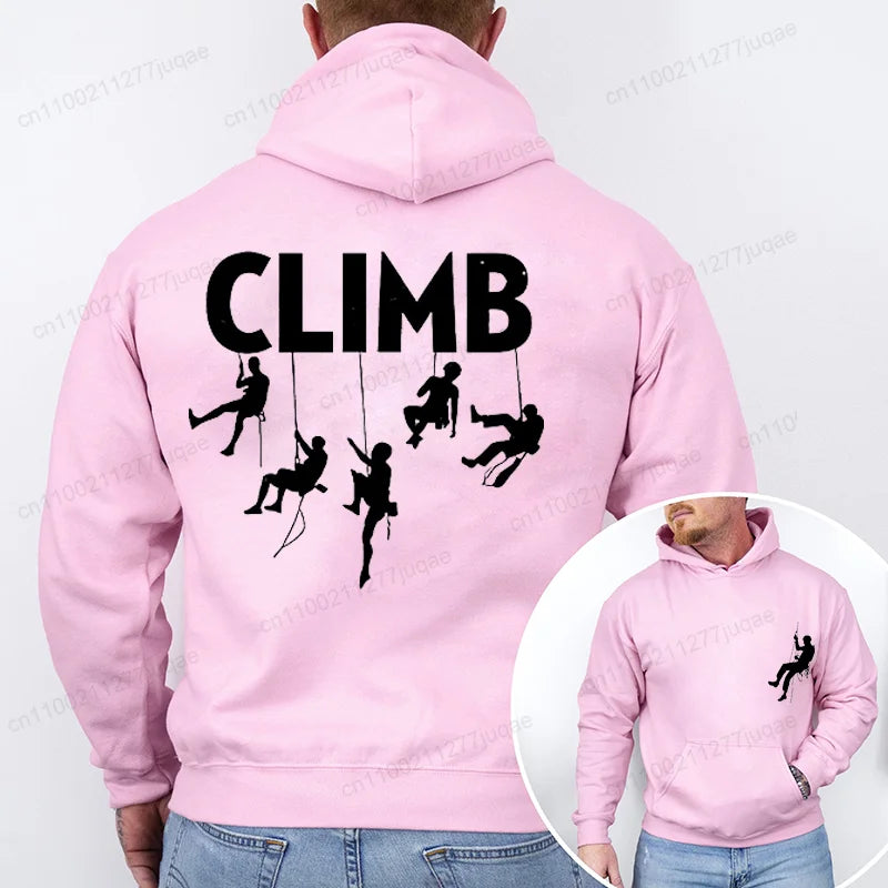 Hoodie Born To Climb, Mountain Hiking Rock Climbing Printed Unisex Sweatshirt Harajuku Hip Hop Hoodie Casual Fashion Streetwear