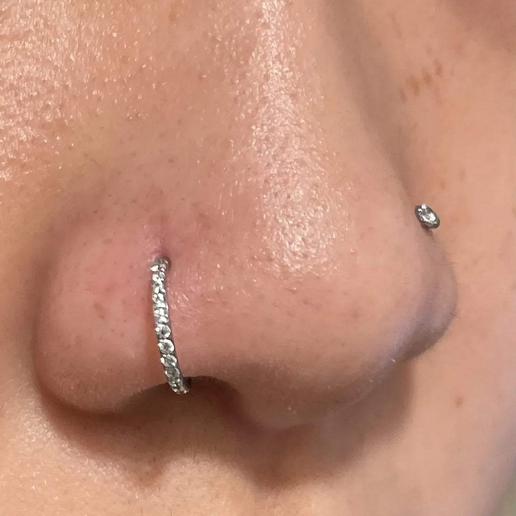 1pc 20G Nose Ring Earrings, Stainless Steel Hypoallergenic Piercing Jewelry, Fashionable Minimalist Retro Chic