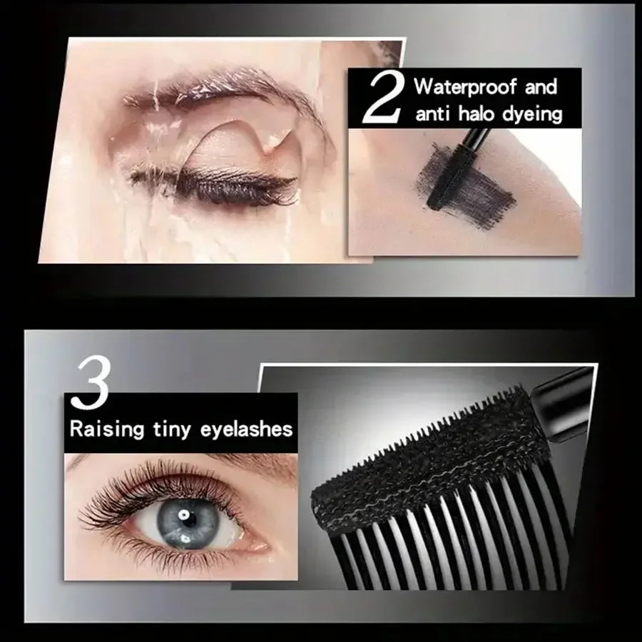 Waterproof 4D Mascara Thick Long Smudge-proof Plump Encrypted Long-lasting Curling Large Eye Makeup Makeup Tools