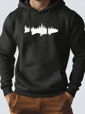 Hoodie for Men, Streetwear, Forest Silhouette Print Design Graphic Hoodies for Men, Suitable for Wearing in Spring, Autumn
