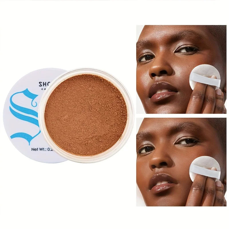 Loose Powder Honey Pearlescent Powder Makeup Setting Powder Matte Finish Oil Control Waterproof Full Coverage Powder Foundation
