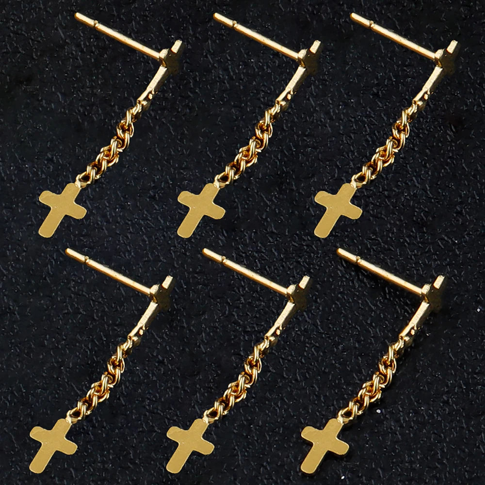 Nose Rings for Women 316L Stainless Steel Nostril Hoop Nose Ring Studs Fashion Body Cross Nose Piercing Jewelry Set