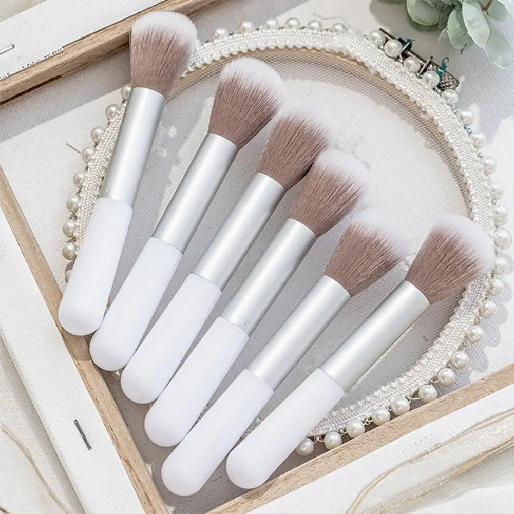 10g Meteorite Fine Setting Powder With Makeup Brush Set - Strong Powder Gripping Soft Cosmetic Brush Loose Powder Face Makeup