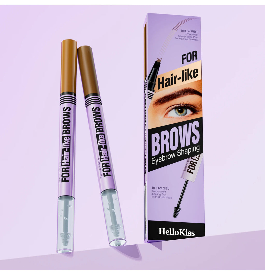 Waterproof Eyebrow Pencil 2in1 Liquid Gel Pen Long Lasting Cream Makeup Kit Four Claw Double End Natural Brow Styler
