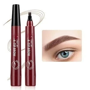 Four-pronged eyebrow pencil, four-end, long-lasting, non-smudged, water-resistant, anti-smudged eyebrow pencil