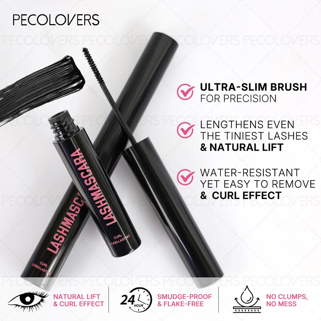 Waterproof, Creates Thicker, Longer and Curled Eyelashes, Precision Brush Head, No Clumping, Black Mascara, Christmas Gift