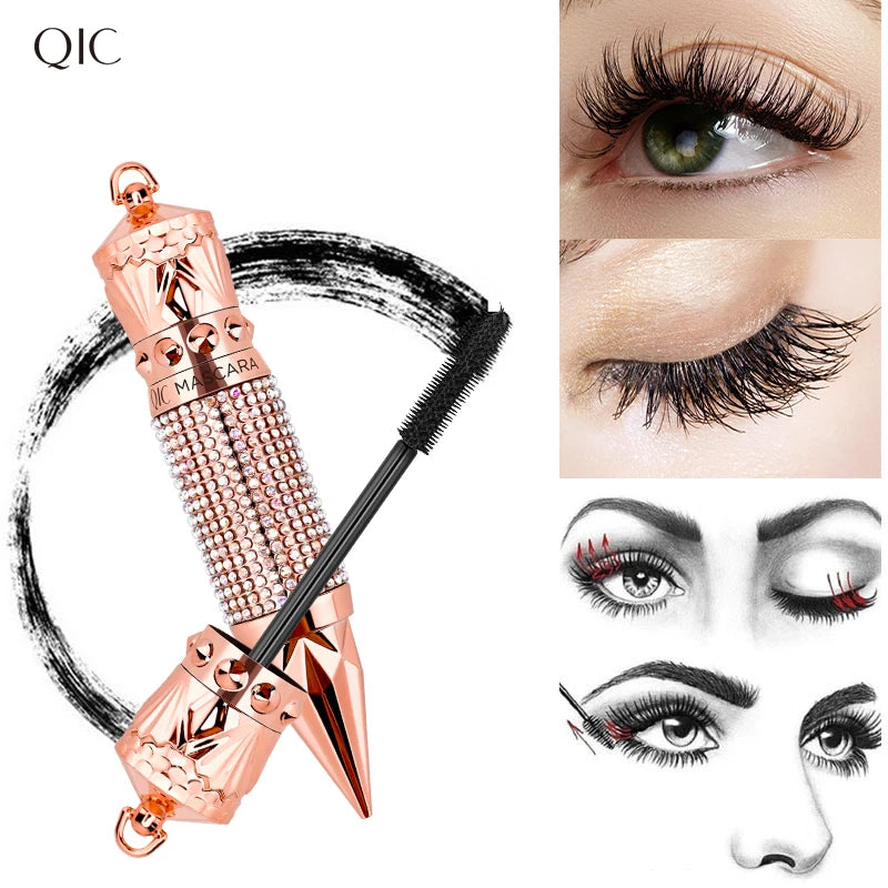 QIC Mascara with Large Brush Head, Easy to Apply, Non-Clumping, Non-Fading