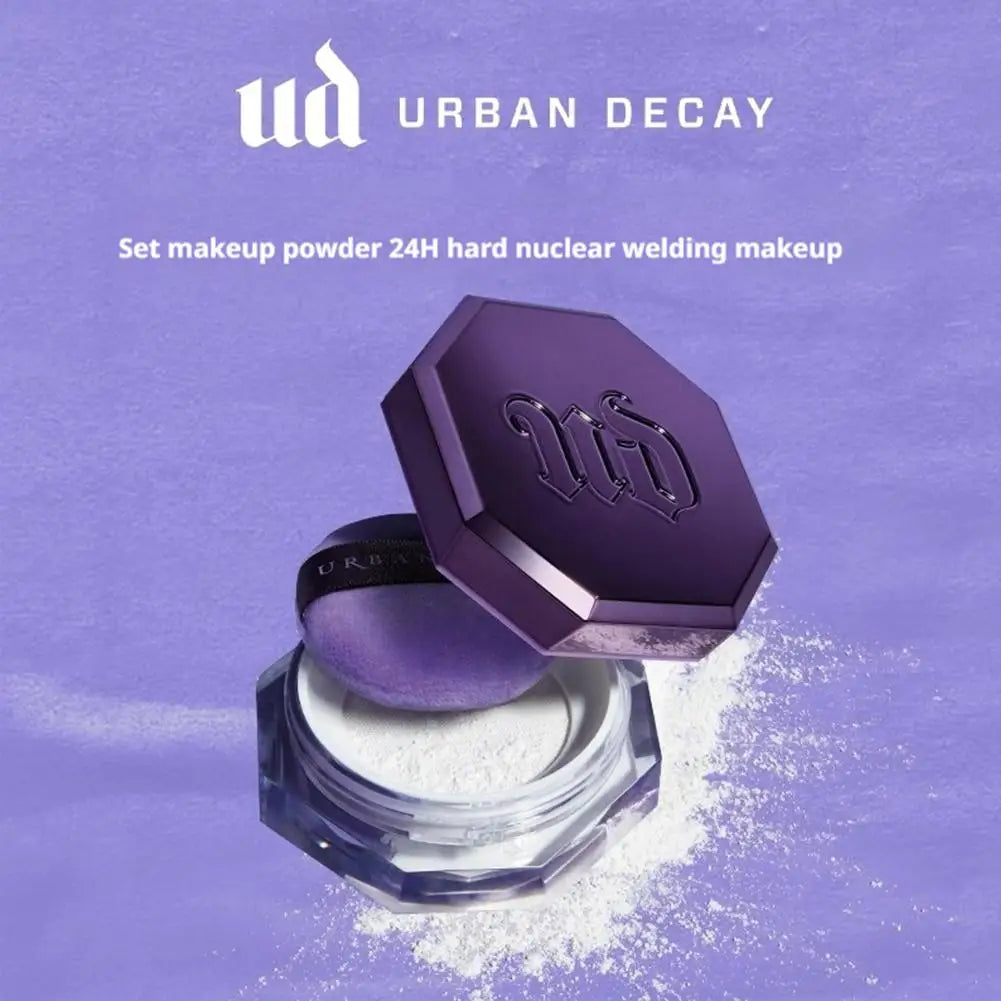 10g Meteorite Fine Setting Powder With Makeup Brush Set - Strong Powder Gripping Soft Cosmetic Brush Loose Powder Face Makeup