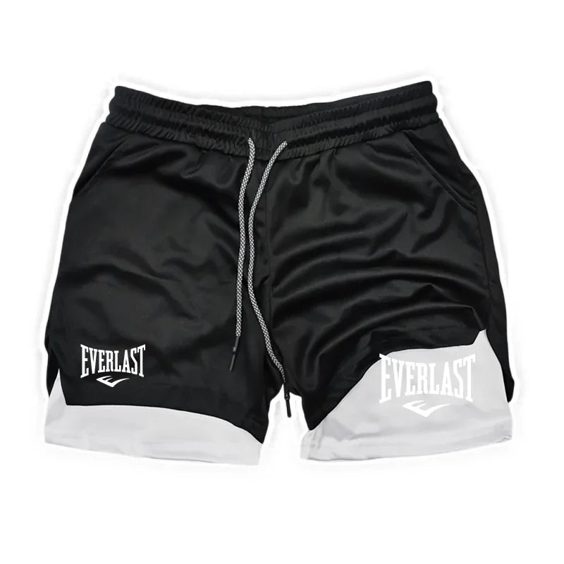 Men Running Shorts 2 In 1 Double-deck Sport Shorts Sportswear Gym Fitness Short Pants Training Jogging Bottom Men's Clothing