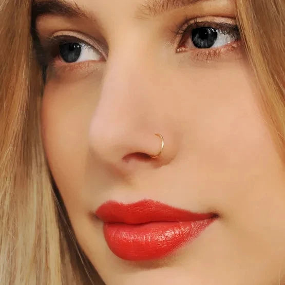 Nose Rings Hoop 6/8/10/12mm Hinged Clicker Segment Nose Rings Stud Ear Cartilage Ring Clips Stainless Steel Seamless Earrings