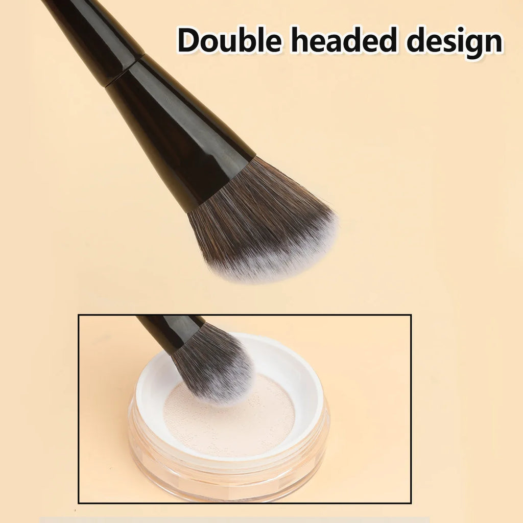 1 pcs Dual Head Makeup BrushAngled Head Foundation BrushRound Foundation BrushContouring BrushFlat Head Foundation Brush
