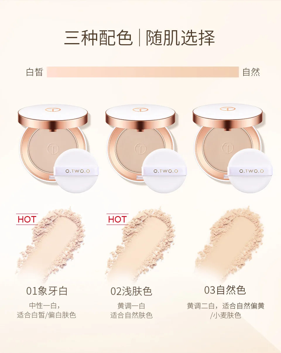 O. TWO. O Silky Soft Lightweight Setting Powder  Concealing Pressed Finishing Powder Oil-Control, Brightening Face Powder