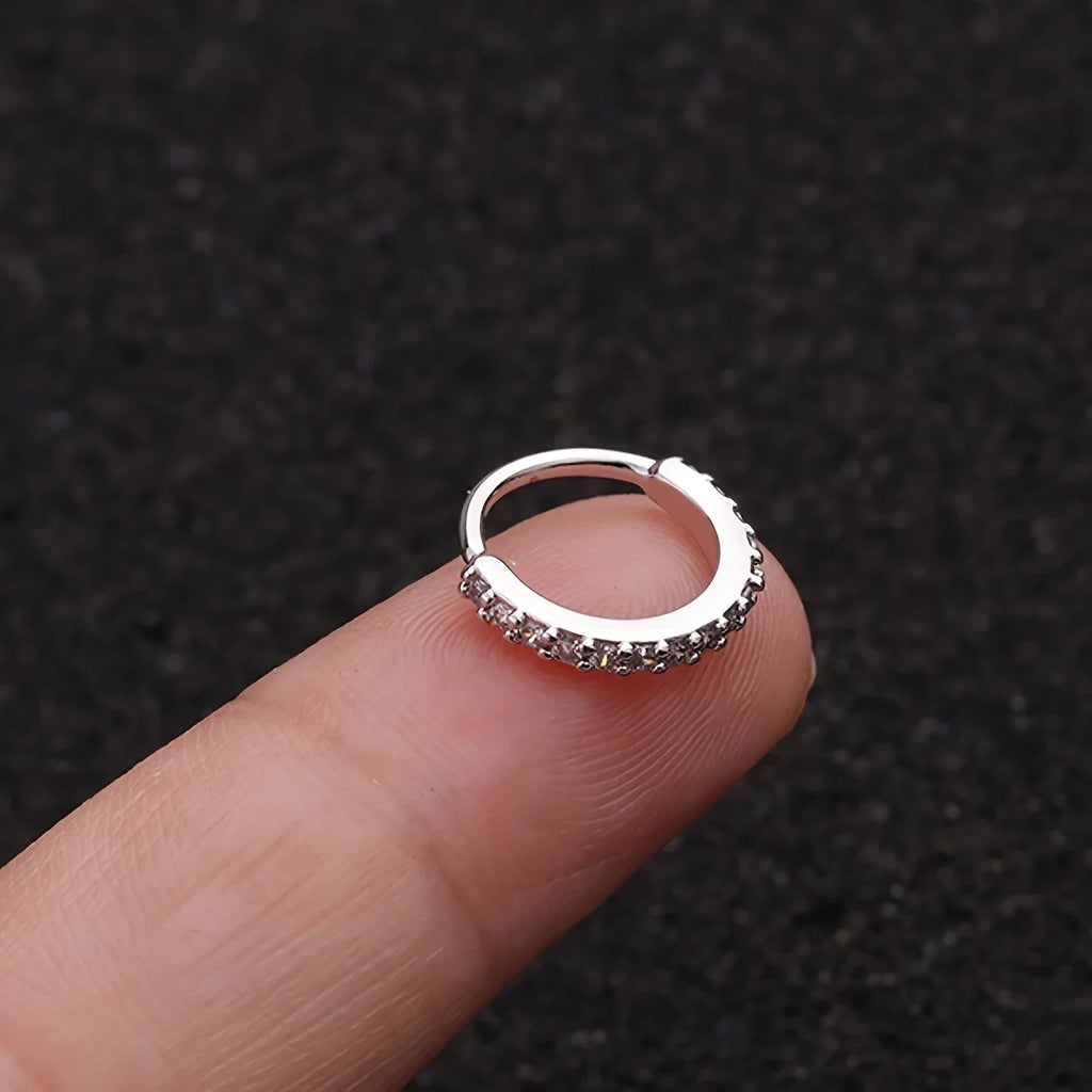 1pc 20G Nose Ring Earrings, Stainless Steel Hypoallergenic Piercing Jewelry, Fashionable Minimalist Retro Chic