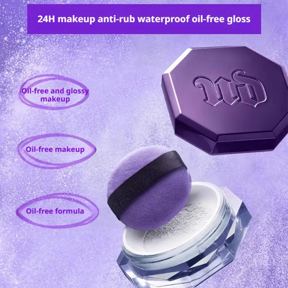 10g Meteorite Fine Setting Powder With Makeup Brush Set - Strong Powder Gripping Soft Cosmetic Brush Loose Powder Face Makeup