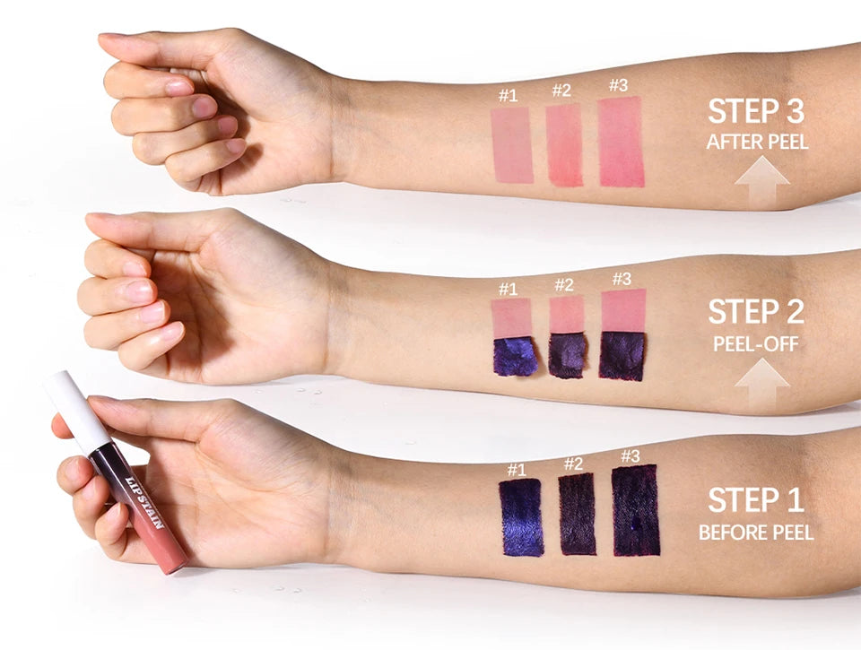 Blading Lip Gloss Peel and Stick Set Long-lasting Waterproof Pink Lip Gloss Transfer Resistant Natural Lip Gloss For Women