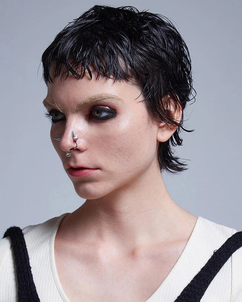 Fake Piercings Nose Hoop Punk Pointed Cone Nose Ring Jewelry Unisex Gothic Nasal Ring Street Rock Design Accessories Gift