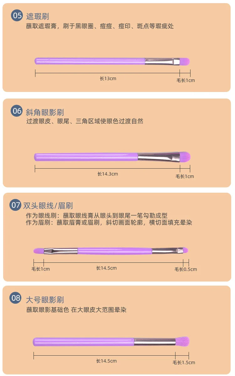 Makeup Brushes Set Women Beauty Cosmetic Tool Blush Eye Shadow Blending Short Shader Brushes For Makeup Tool Kit