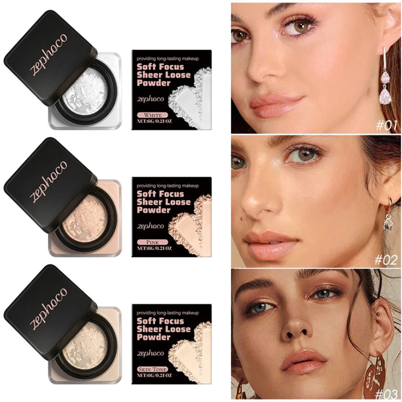 Soft Focus Sheer Loose Powder Series Delicate Lightweight Breathable Nature Refresh Non-greasy Setting Powder All Skin Type Tone