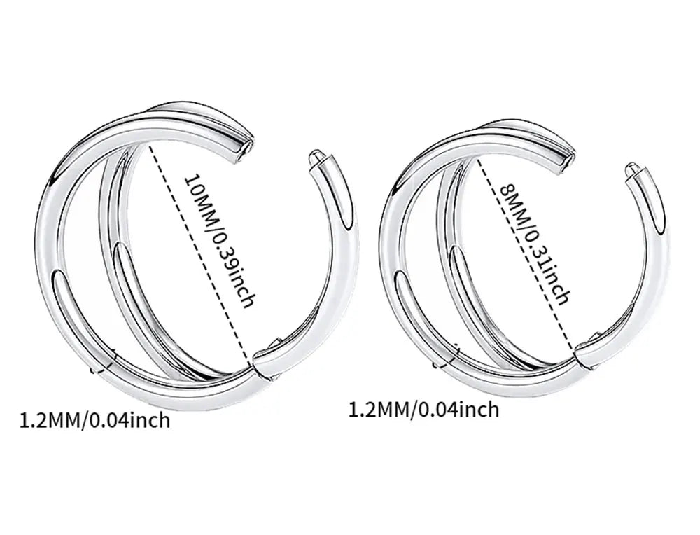 Nose Rings Hoops Double Septum Rings Cartilage Hoop Earring Piercing Nariz Open Stacked Hoop Nose Rings for Women and Men