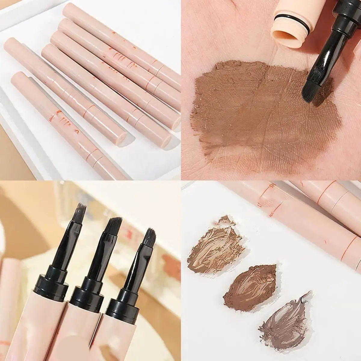 Double-ended eyebrow gel, waterproof, sweat-proof and smudge-proof, eyebrow pencil with brush