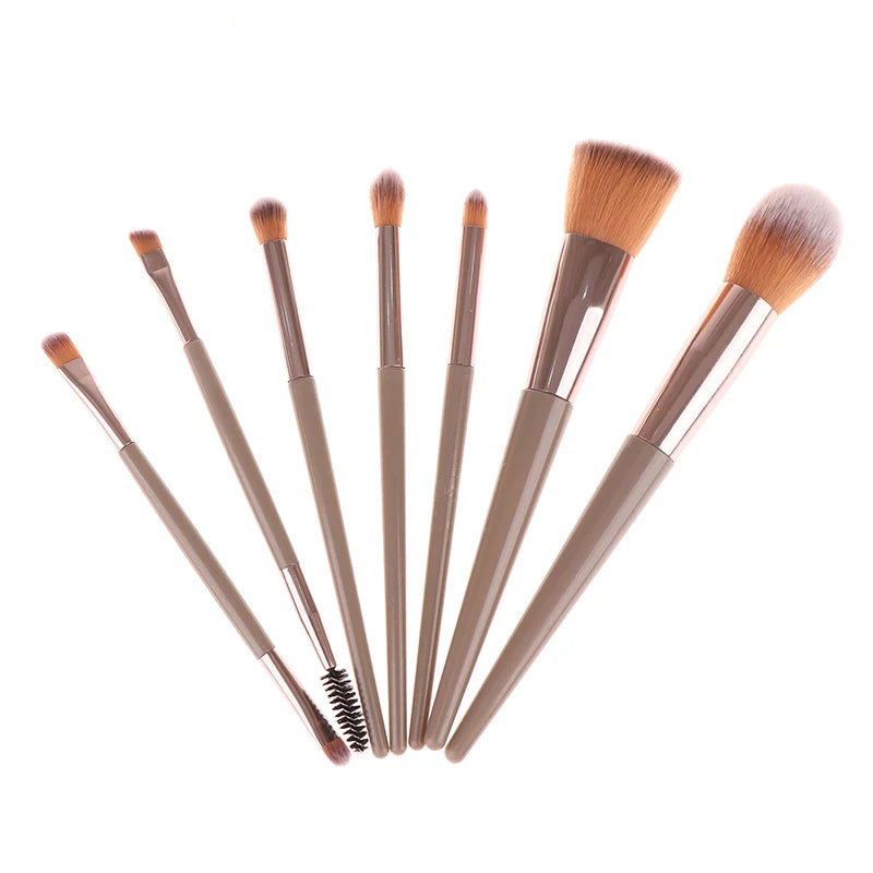 Makeup Brushes Face Eyes Make Up 7Pcs Brush Eyelash Eyeshadow Eyebrow Eyeliner Foundation Powder Blush Highlight Lips Brush