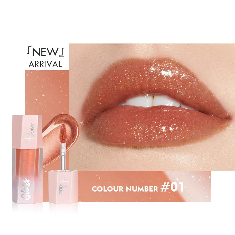 Glitter Liquid Lipstick, Shiny Finish, Smooth & Long-Lasting Waterproof Lip Oil, Gorgeous Lip Makeup Gift For Women