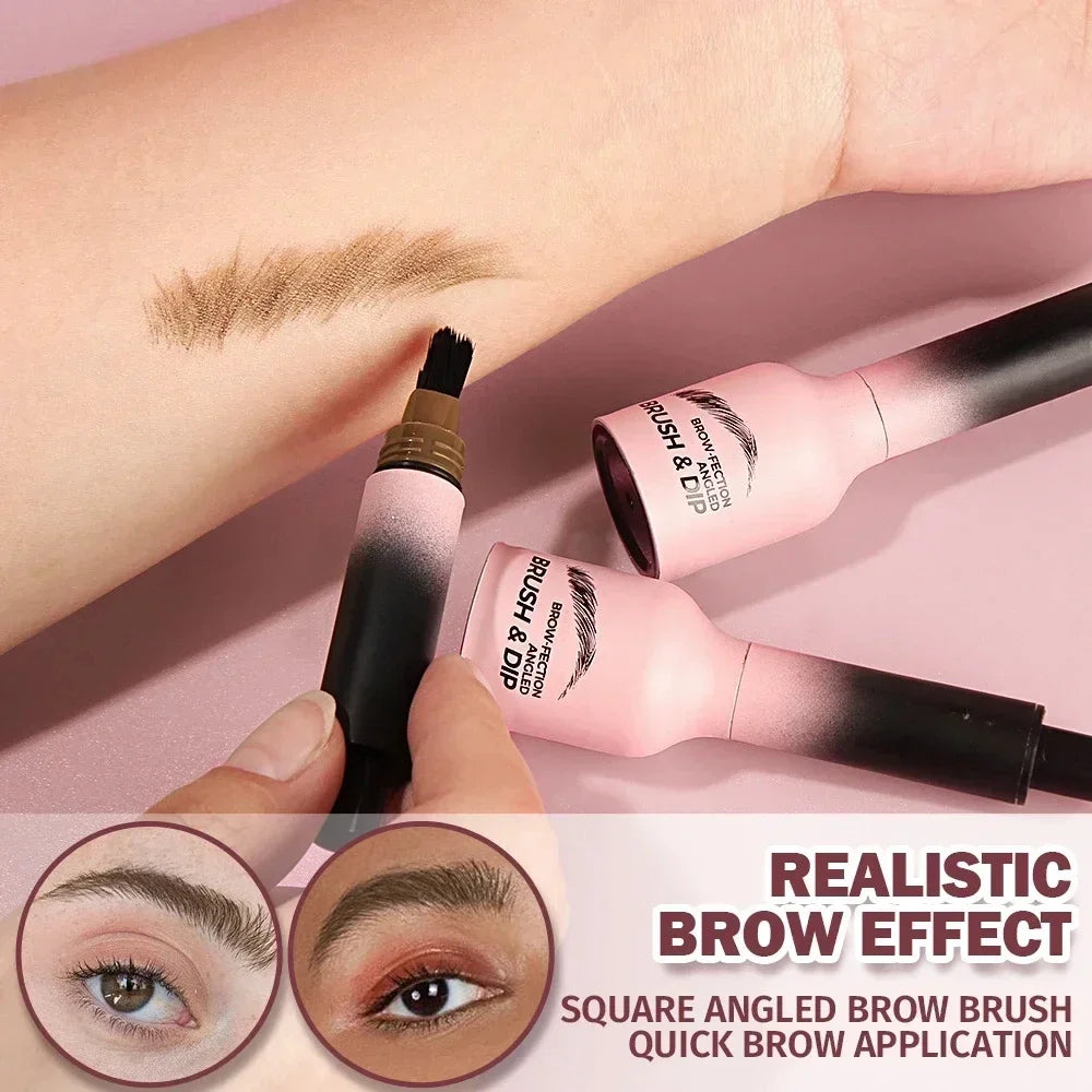 Wild Eyebrow Pencil Square Angled Brush Velvet 3D Brow Dye Cream Hairline Anti-smudge Waterproof Multifunction Eyebrow Tint Pen
