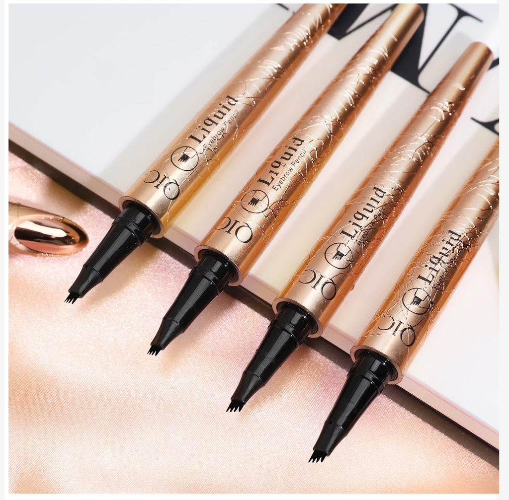 Eyebrow Pencil Liquid Waterproof Eyebrow Pencil Smudge-proof Brow Pencil With 4 Tip Microblade Eyebrow Pen Long-lasting Natural