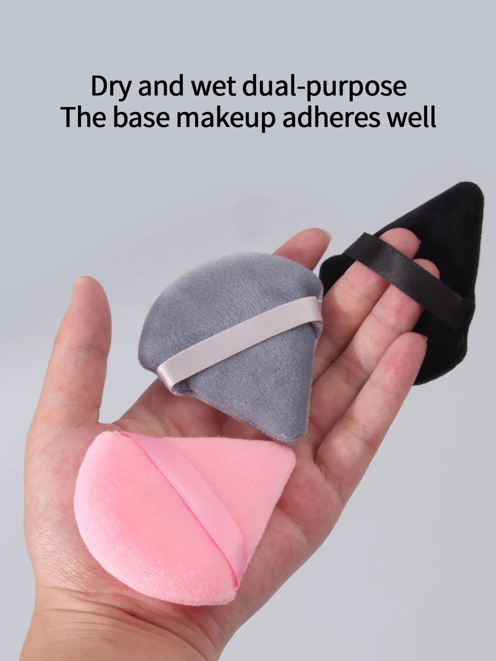 3 sets of best-selling triangular flocking powder puffs,soft and portable loose powder and loose powder setting and makeup tools