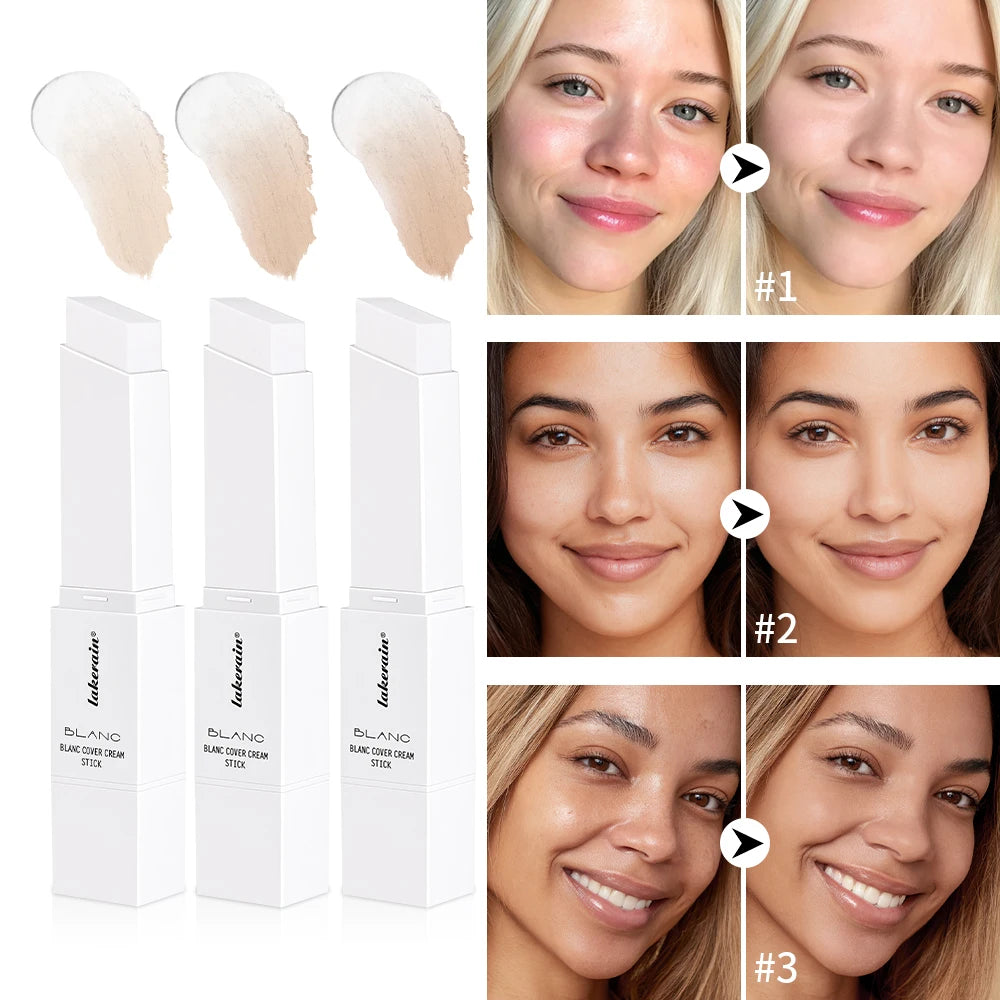 Foundation Stick Color Changing Foundation Detachable Brush Blanc Cover Cream Stick High Coverage Smoothly Blending Base Makeup