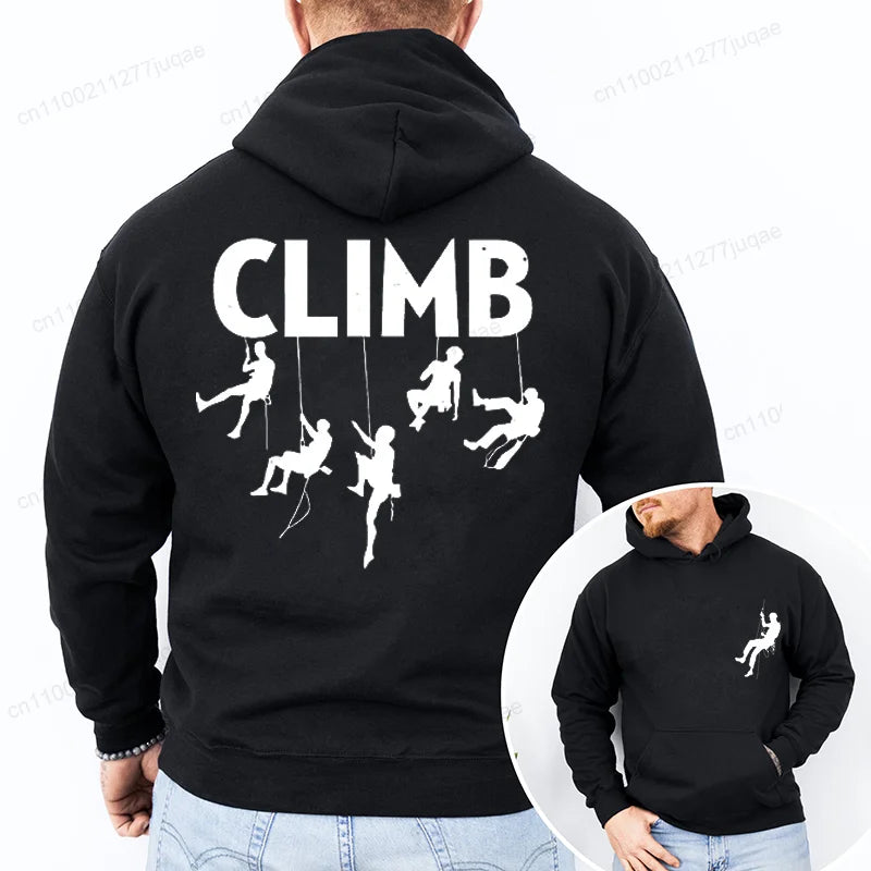 Hoodie Born To Climb, Mountain Hiking Rock Climbing Printed Unisex Sweatshirt Harajuku Hip Hop Hoodie Casual Fashion Streetwear